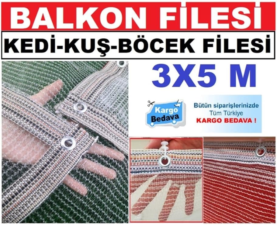 Balkon Filesi Kedi Filesi Kuş Filesi Kuş Önleme Filesi 3X5M.