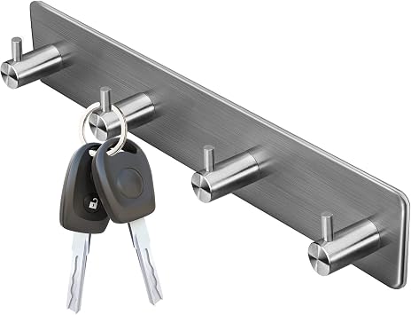 Wapodeai Wall Hooks for Hanging - 4 Hooks, Suitable for Office, Foyer, Kitchen, Hallway.