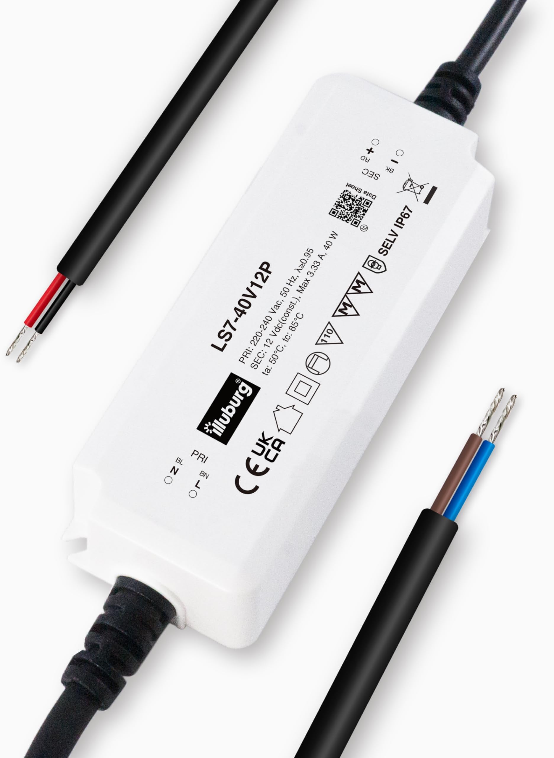 LED Driver 12V 40W Waterproof IP67 Flickerfree for LED Strip Light Power Supply Transformer