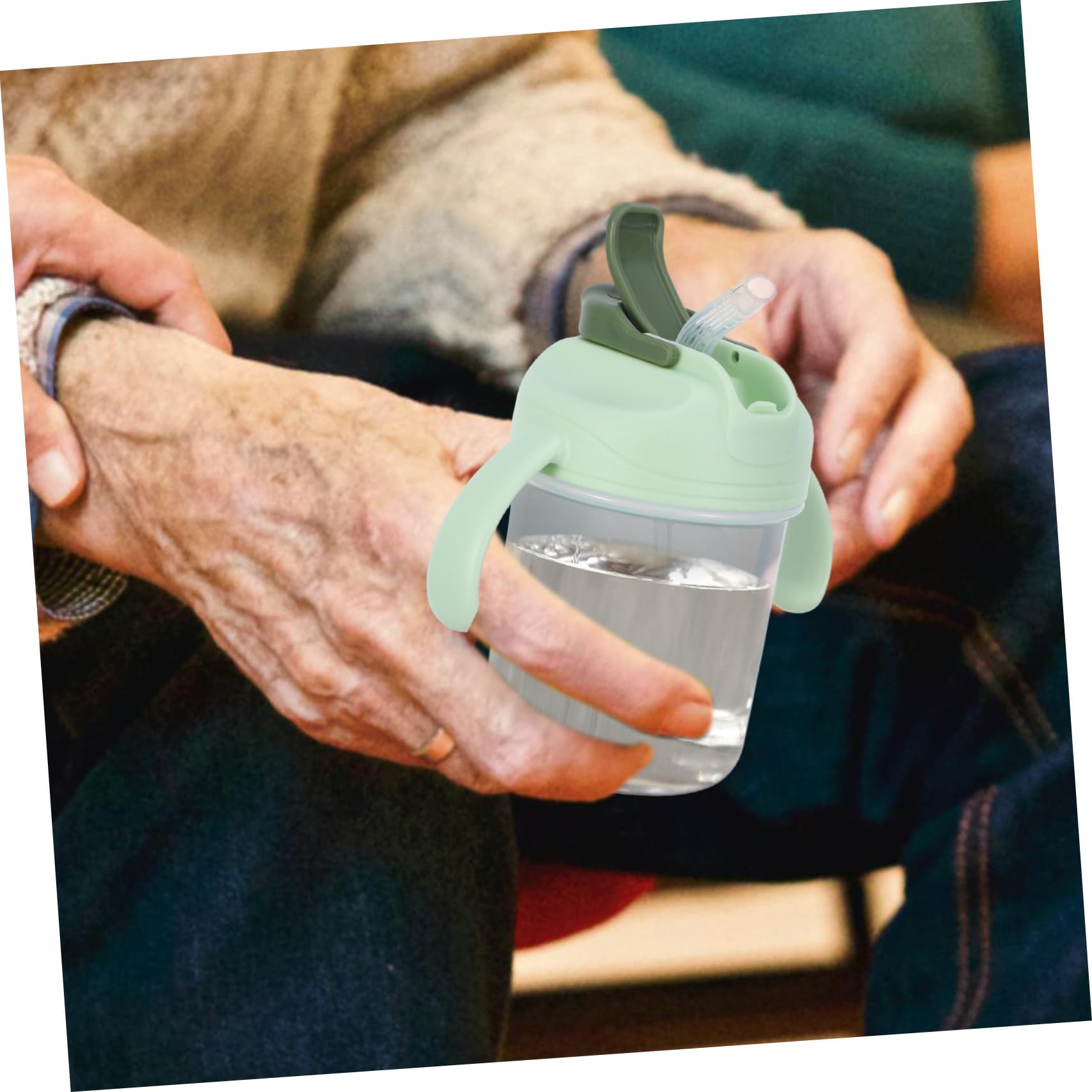 PACKOVE 5piezas Taza De Sorbo Antiderrames Para Ancianos Copa Portátil Con Pajita Diseño Prueba De Fugas Para Postradas Cama Para y Cuidados De Pacientes