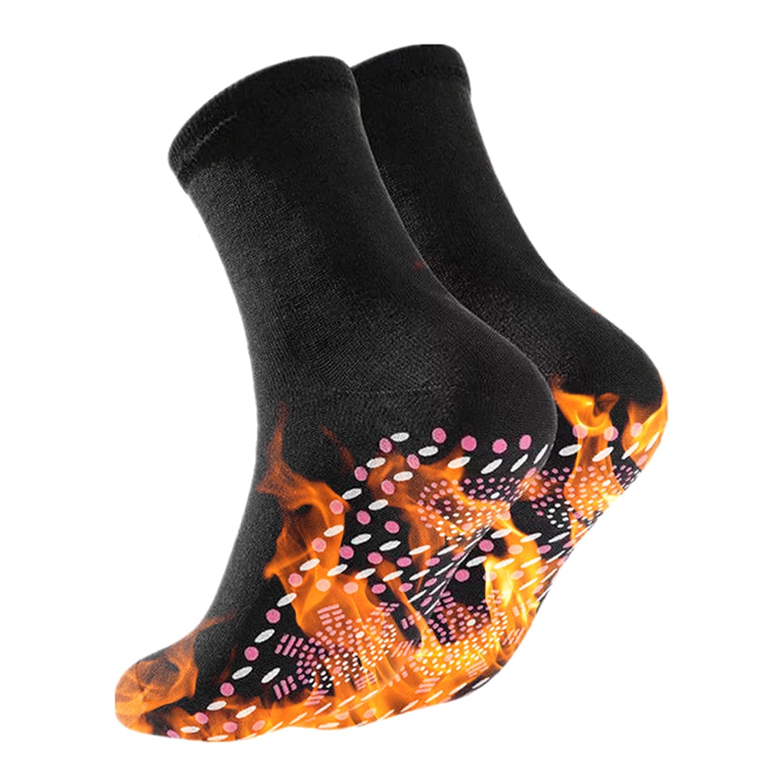 Self Heating Socks, Magnetic Massage Socks for Men and Women - Warm Feet for Outdoor, Winter, Camping, Hiking, Riding, Motorcycle (Black)