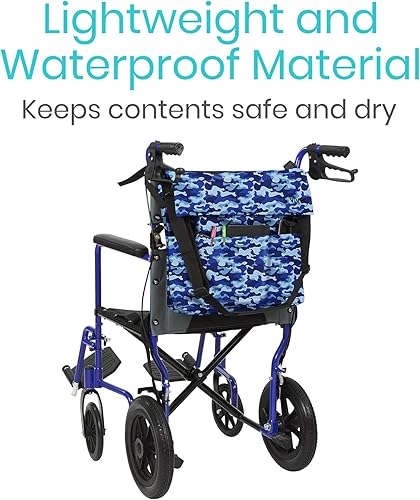 Miniatura 8 de Vive Bolsa XL para silla de ruedas, impermeable, resistente a los arañazos, doble costura, lavable a máquina, accesorio para adultos, personas