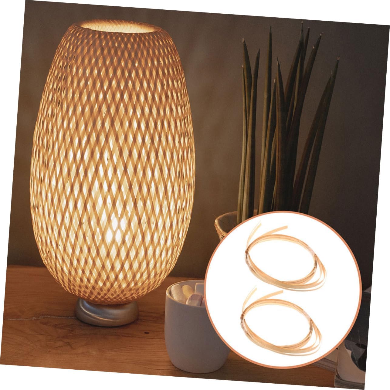 PLAFOPE DIY Woven Strips Craft Straw Weaving Material Handmade Reeds for Baskets