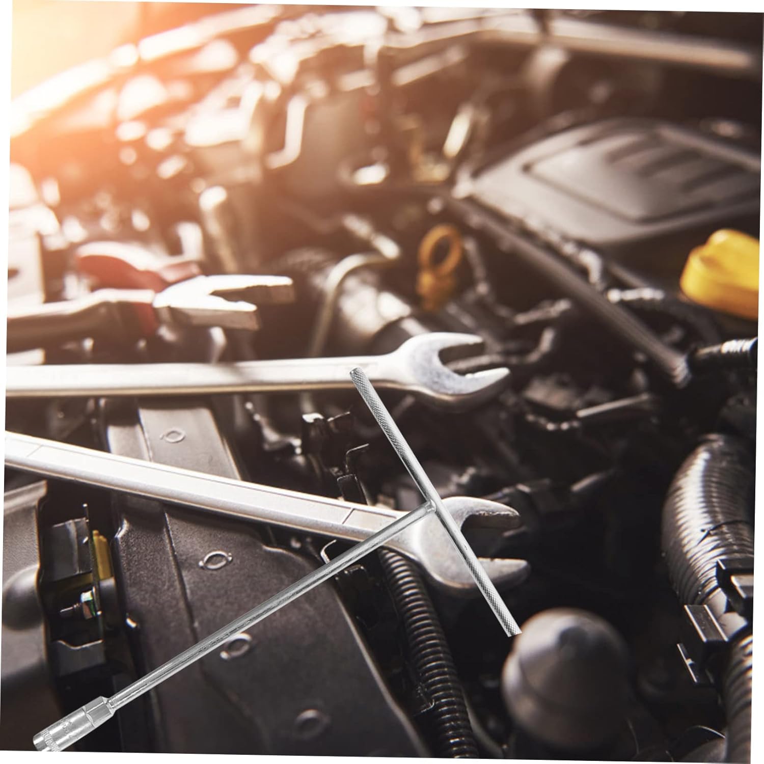 Angoily 7pcs Handle Socket Wrench Set -vanadium Tools for Easy Fastener Grip Includes to Ergonomic Design for Comfortable Use