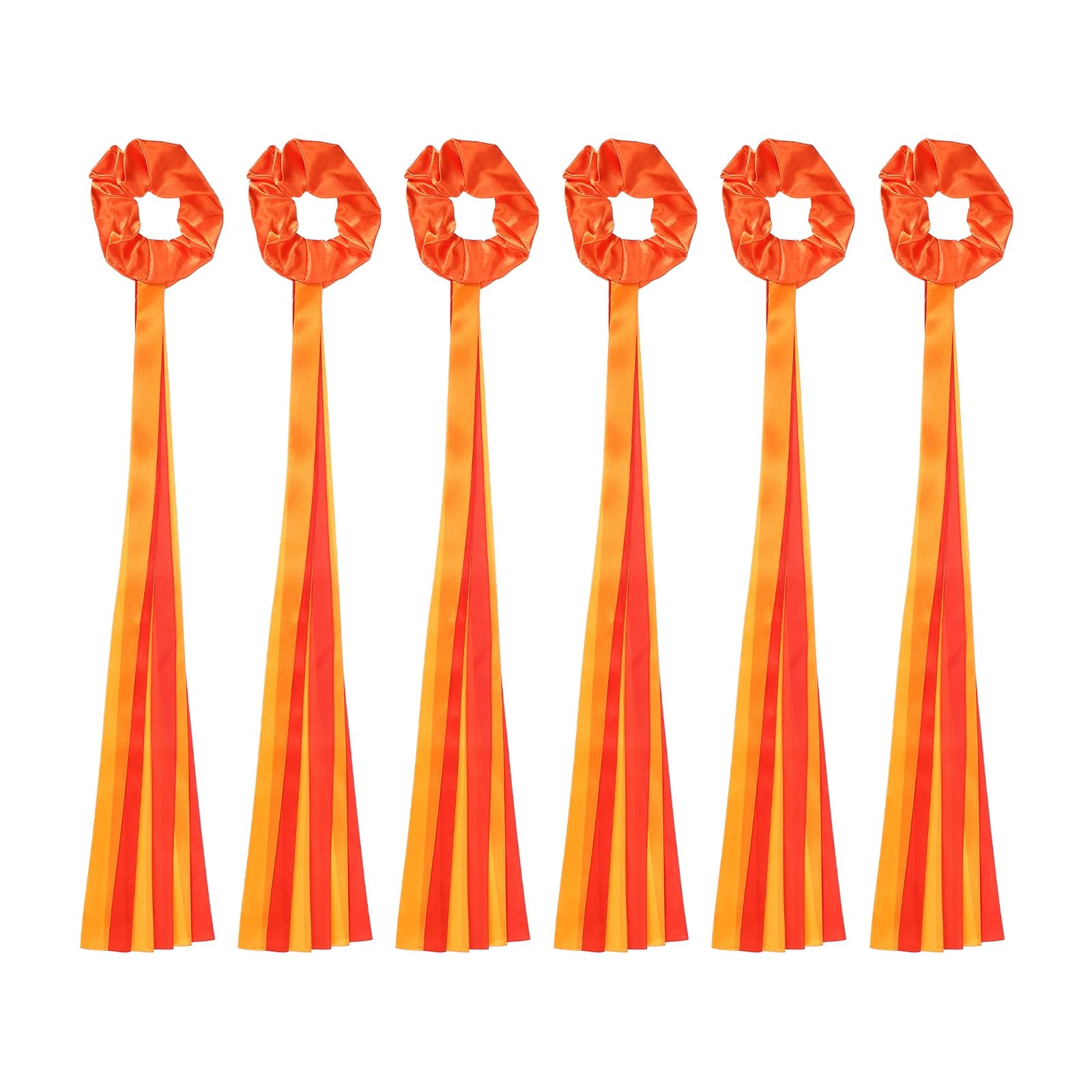 YELARXI Rainbow Dance Ribbons Polyester Orange & Red, 6Pcs — image 1
