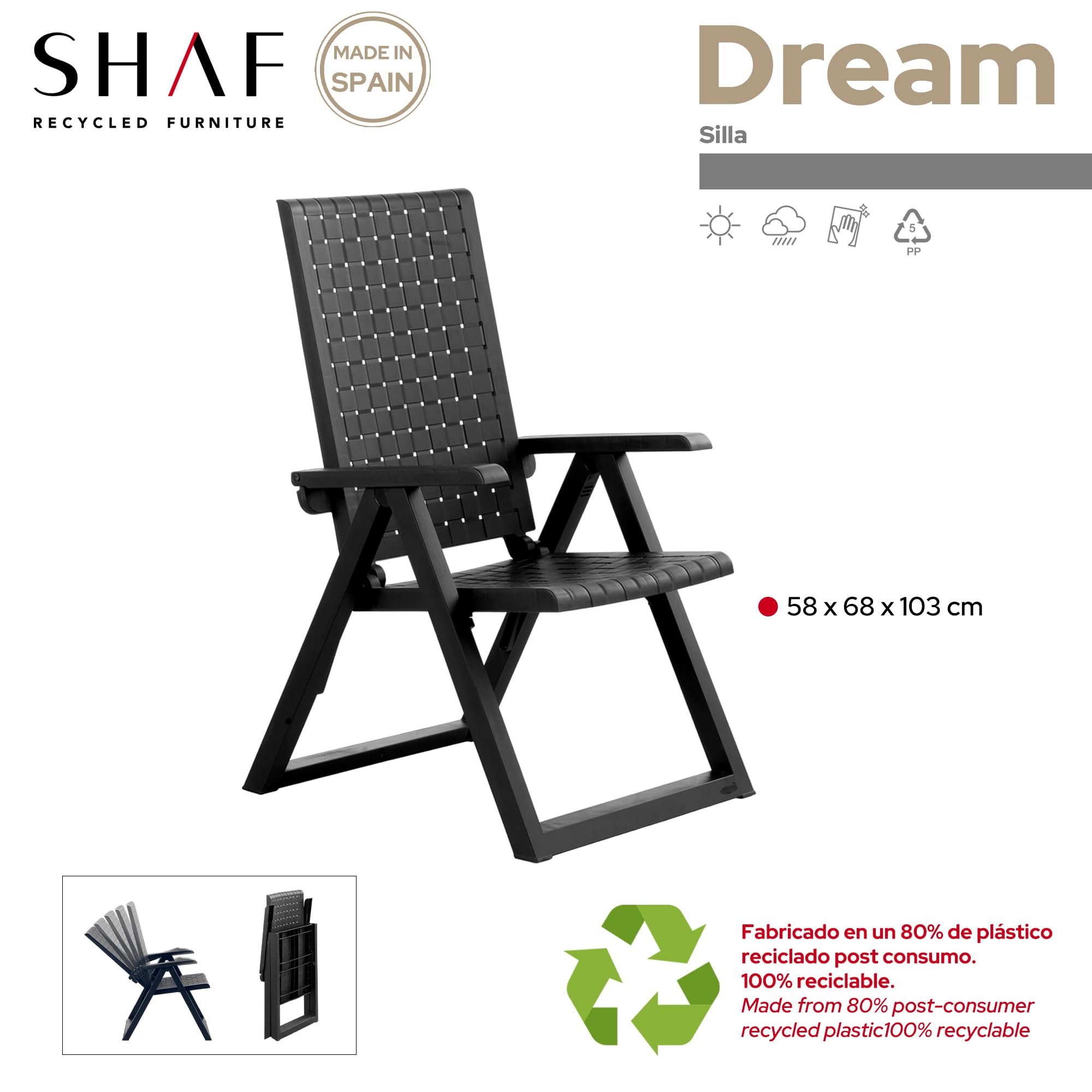 SP Berner SHAF - Sillón Multiposiciones Dream Antracita