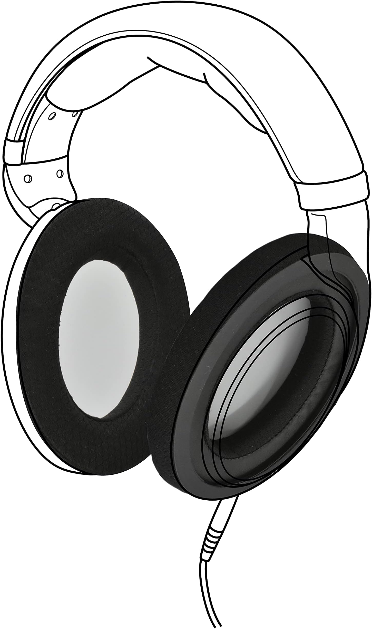 Earpadz Replacement for Sennheiser HD598, PC37x Gaming Headset Ear Pads, Soft Knit Headphone Cushions (Jerzee, Black, 1 Pair)