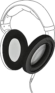 Earpadz Replacement for Sennheiser HD598, PC37x Gaming Headset Ear Pads, Soft Knit Headphone Cushions (Jerzee, Black, 1 Pair)