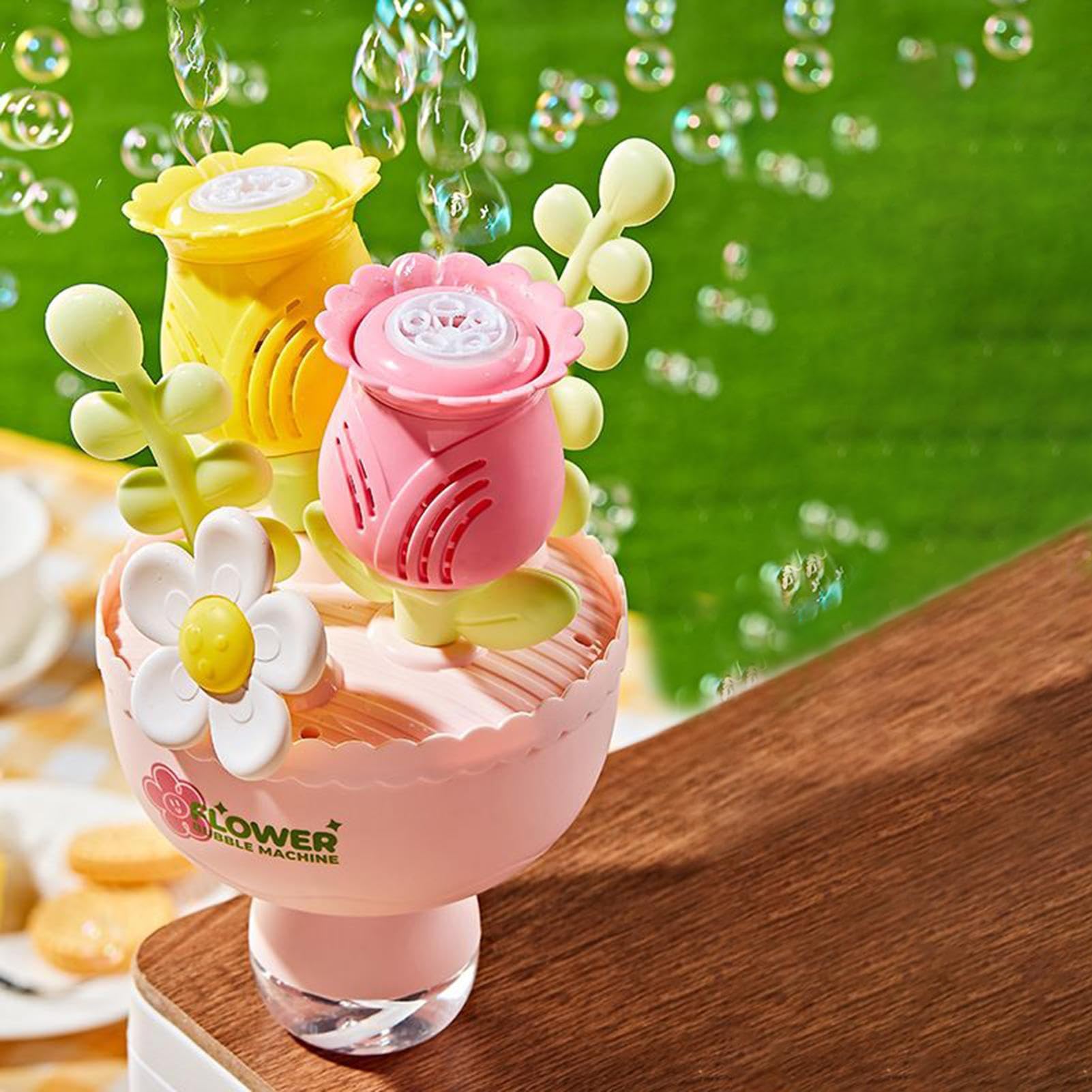 Machine à Bulles En Forme De Bouquet De Fleurs – Jouet Portable Avec Lumières LED – Pour Jardin, Camping Et Mariages – Dès 3 Ans