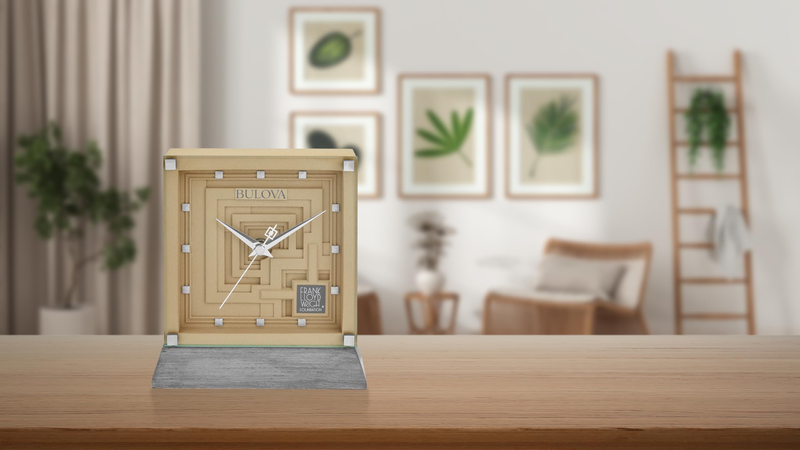Amazon.com: Bulova Ennis Table Clock B7755 | 7″ Frank Lloyd Wright