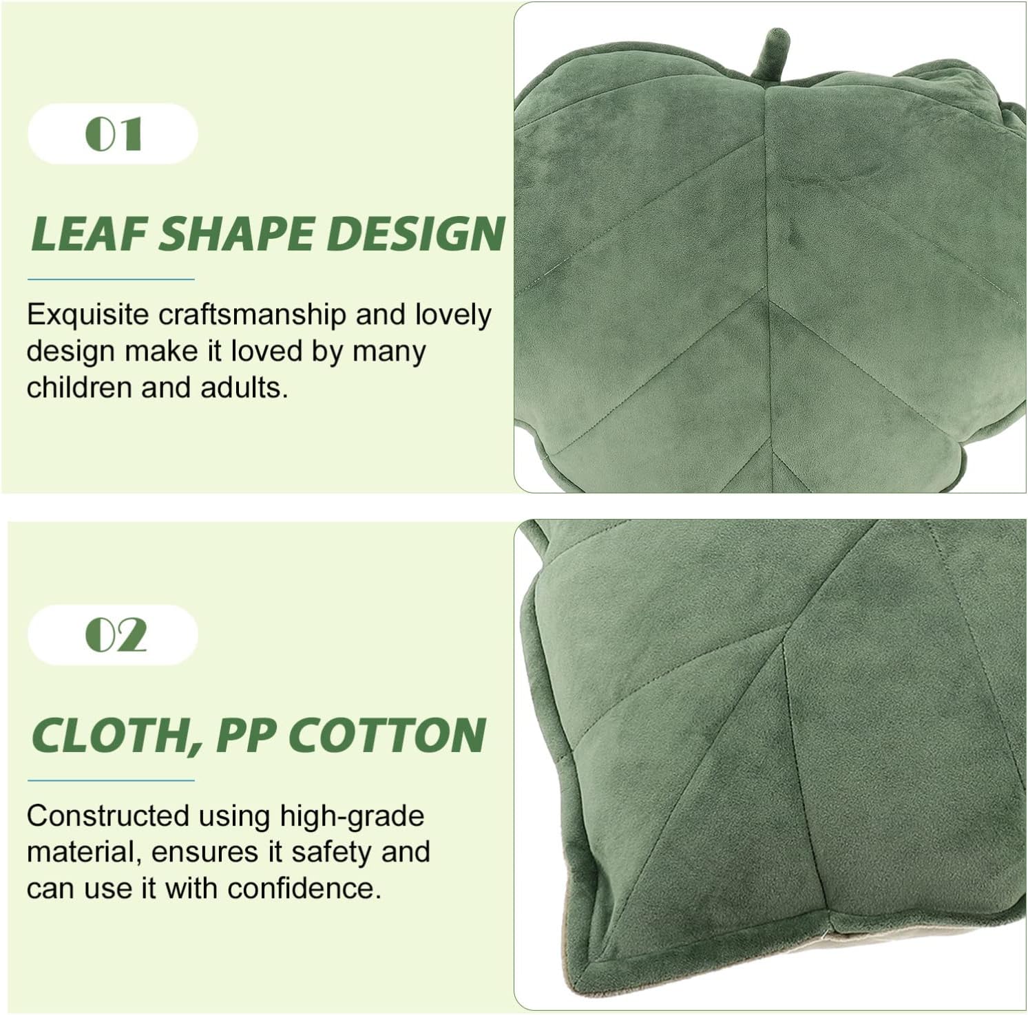 MAGICLULU Stuffed Leaf Pillow Leaf Shaped Throw Pillow Soft 3D Pillows Decorative Plant Shaped Throw Pillow Cushion for Bedroom Sofa Couch Car Chair Plush Cushion