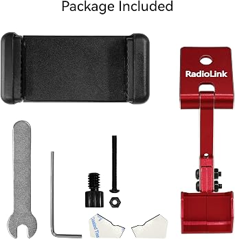 Radiolink RC8X Holder Mount 5.8G FPV Monitor Screen Phone Bracket CNC Aluminum Alloy RC Device for RC Remote Controller RC8X, Red