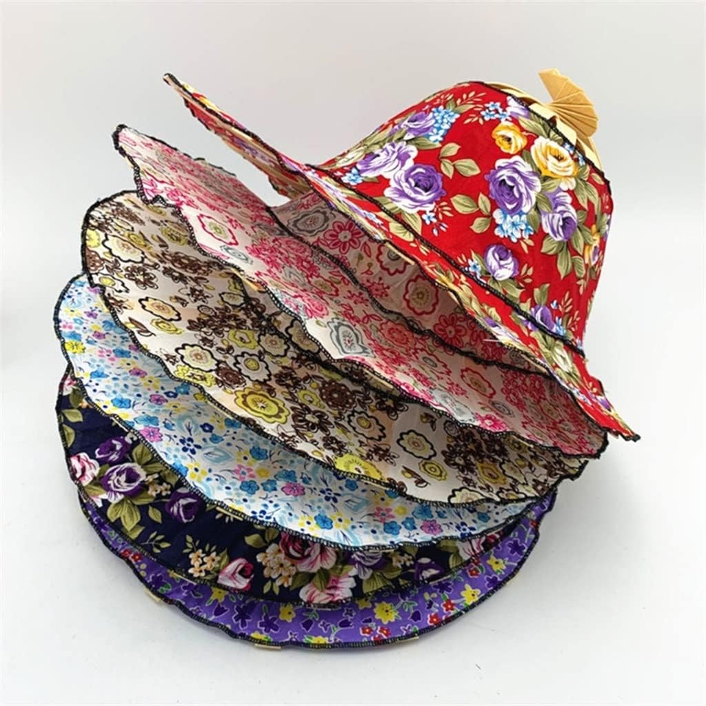 Multifunctional Folding Hand Fan Sun Hat Adjustable Hat to Handheld Folding Fan(D)