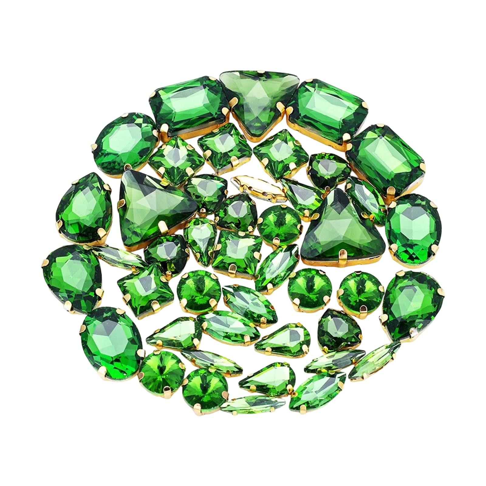 ZWWAAZHF 50Pcs Sew on Rhinestones for Craft Flatback Claws Glass Stone Sew on Crystal with Hole for Clothing Dress Jewelry Glass for Craft
