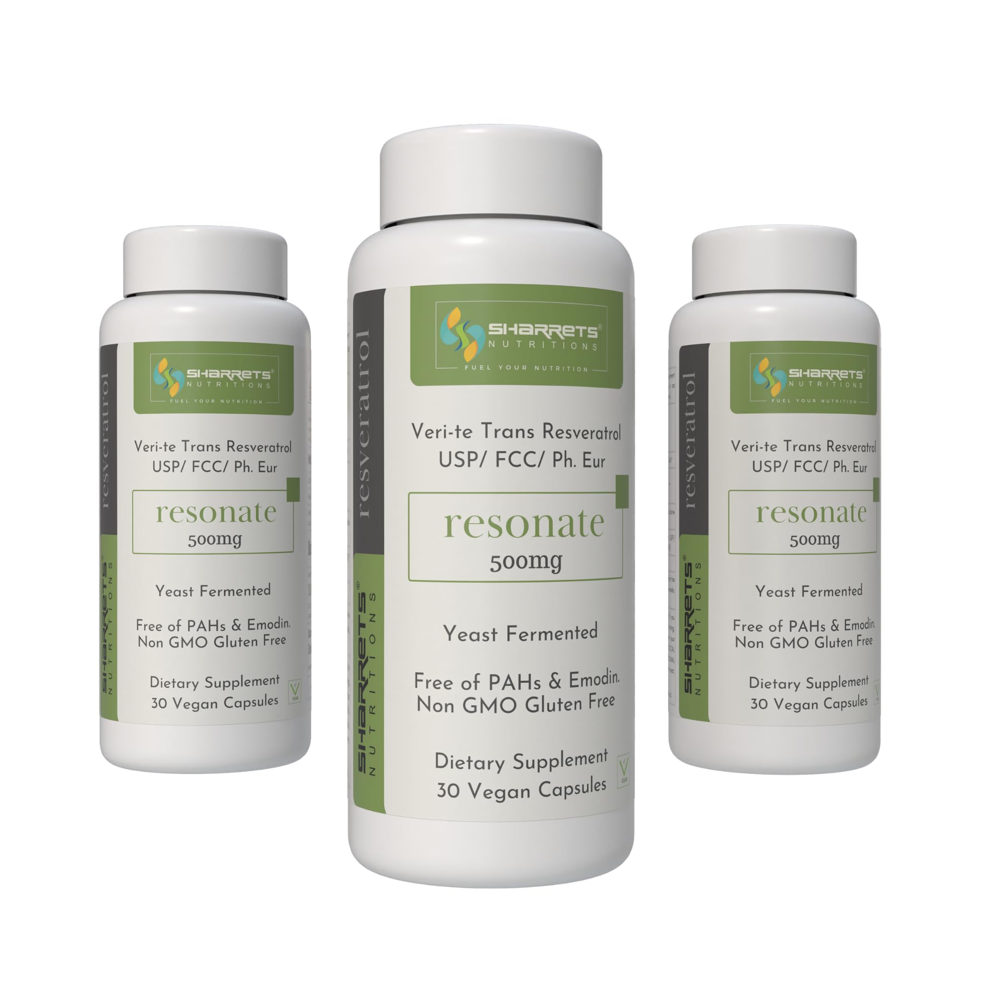 Sharrets Resonate 500mg - Trans Resveratrol Supplement, 3 x 30 Vegan Capsules- Swiss-made Ingredient for Optimal Health (Pack of 3) (B079JK9MLK) Amazon Price History, Amazon Price Tracker