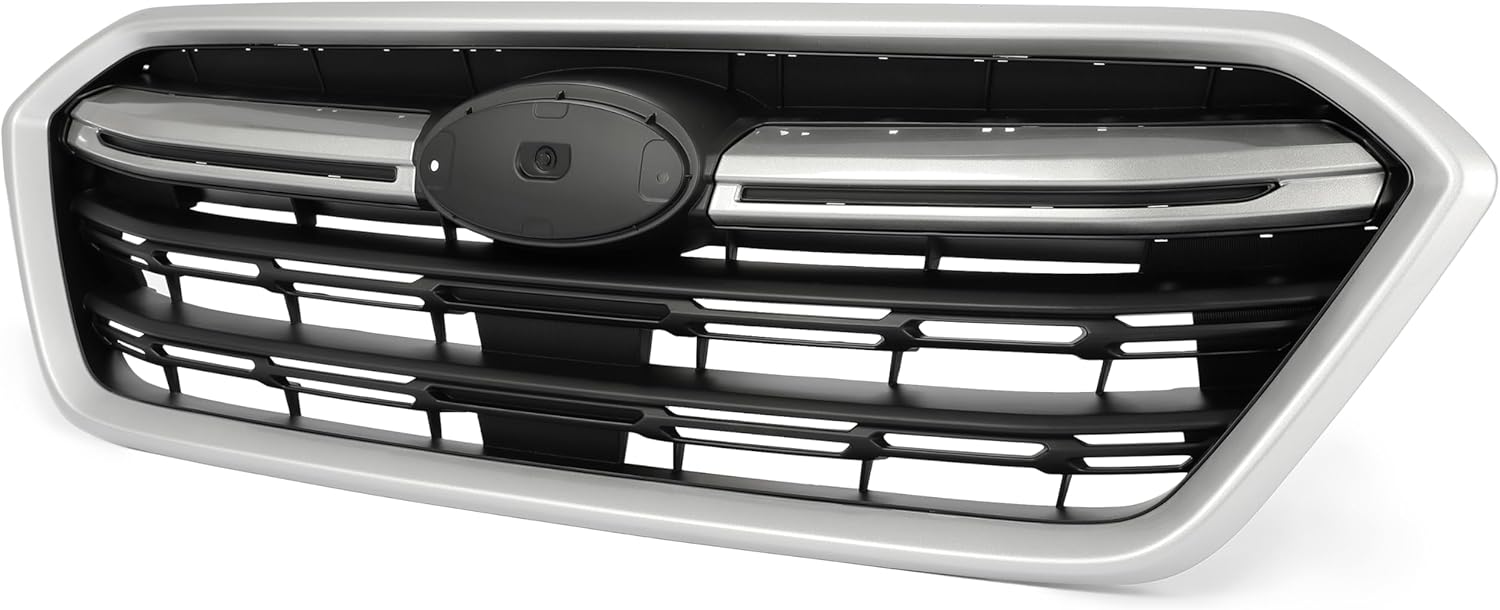 HECASA Front Bumper Grille Grill Compatible with 2018-2019 Subaru Outback W/Chrome Trim Replacement for 91121AL16B SU1200173