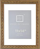 Golden State Art 11x14 Bronze Ornate Photo Frame with White Mat for 8x10 Pictures & Real Glass