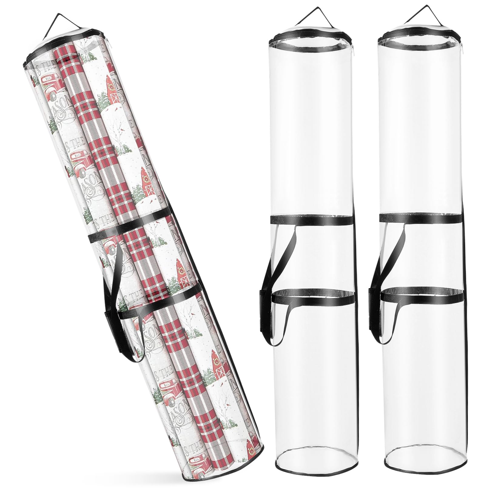 SEWACC 2 Pcs Wrapping Paper Storage Bag Roll Holder for Party Supplies Moisture present Wrapping Organizer Multi Functional Storage for Home Office