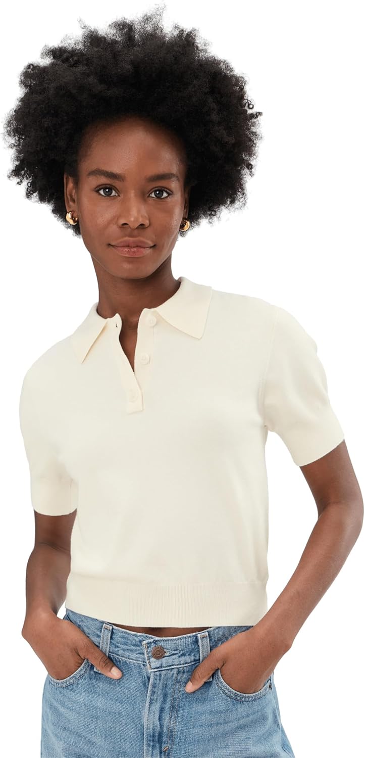 Splendid Women's Christa Polo Short Sleeves Sweater