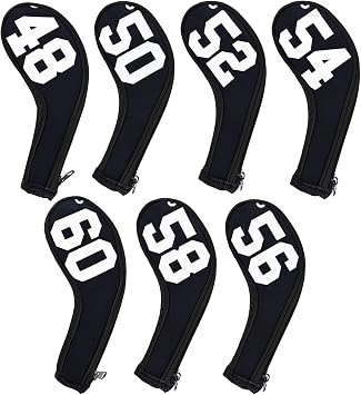 Andux 7Pack Golf Wedge Club Head Covers Long Neck Zipper