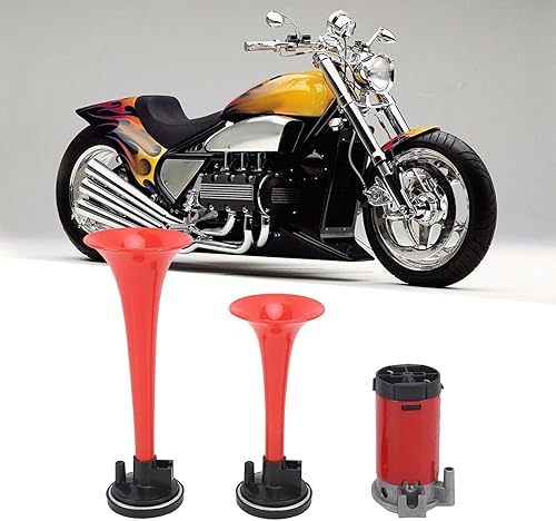 Miniatura 7 de Juego de bocinas de aire, kit de bocina de aire dual de 12 V 20 A, bocina de aire de 120 db con compresor para camión, tren, barco