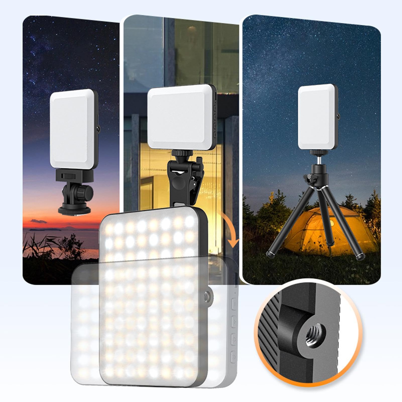 Amazon.co.jp: LEDセルフィーライト、自撮りライト、ポータブル自撮り