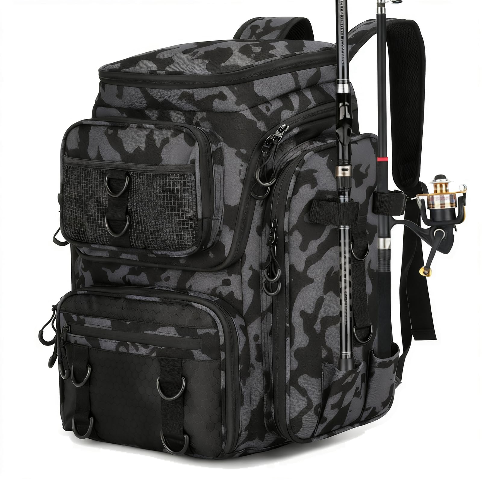Sac à de pêche en Tissu Oxford Durable, Grande,Camouflage