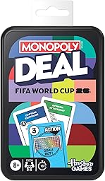 Monopoly Deal FIFA World Cup 2026 Edition Game | Officially Licensed FIFA World Cup Soccer Card Game for Kids | Ages 8+ | 2 to 5 Players | 15 Mins. (English & French Version)