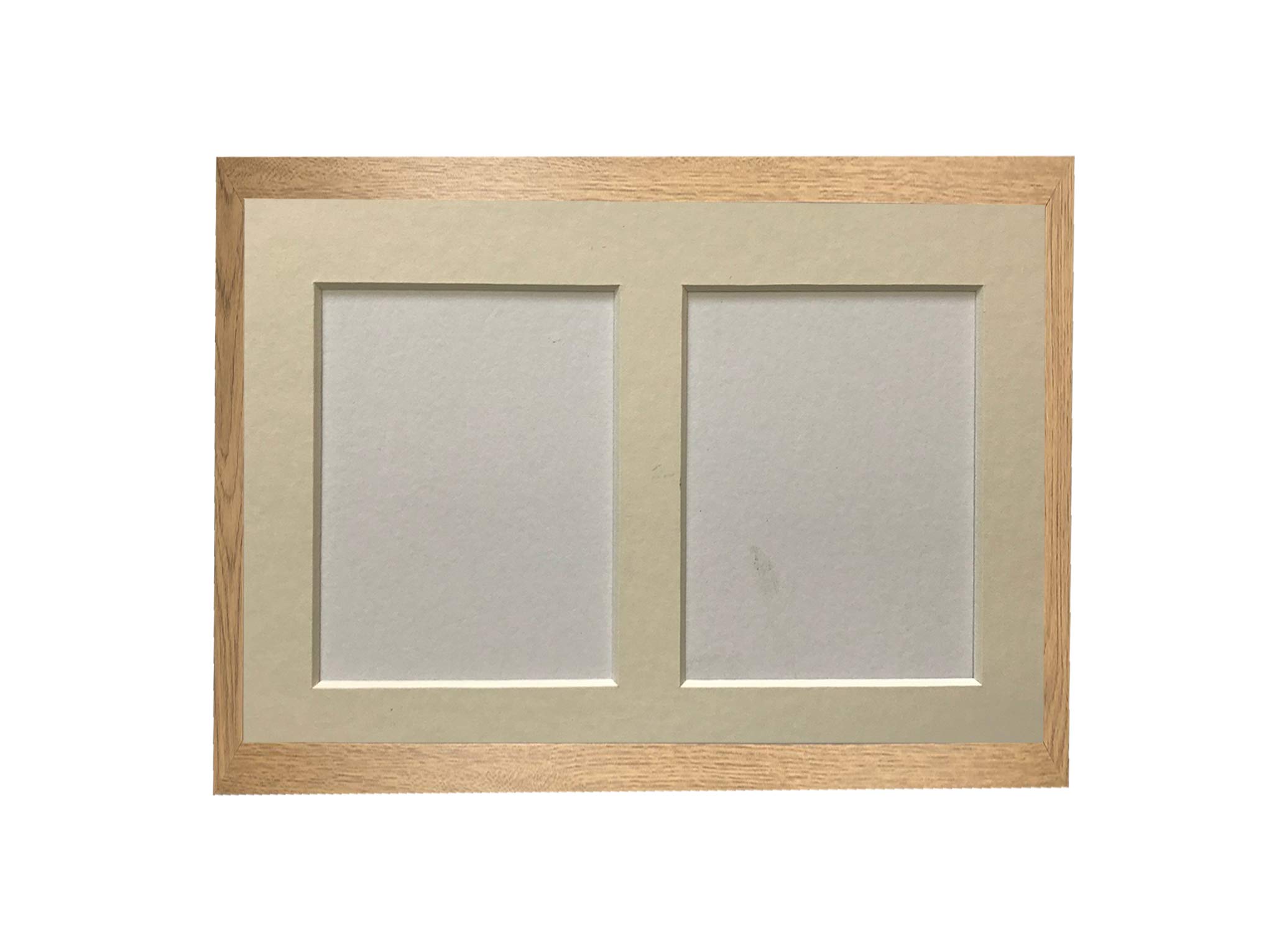 Frames By Post Oak Frame And Ivory Multi Mount H7 Oak Picture Photo Frame With Ivory 5 X 3.5 Inch Two Aperture Mount