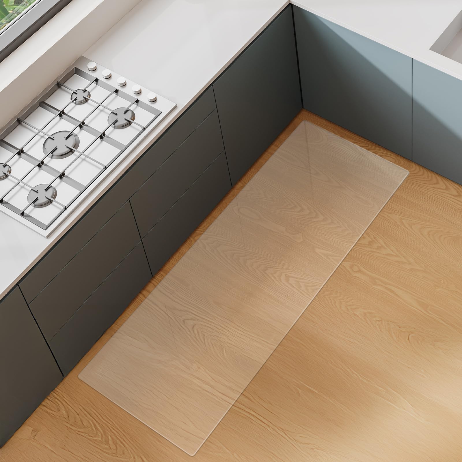 Royhom Plastic Floor Protector for 0ffice Chair, Clear Chair Mat for Hard floor Transparent PVC Floor Mats 45x120cm