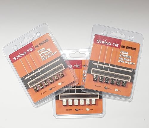 Miniatura 9 de TSTGB TENOR - Juego de cuentas de puente para guitarra clásica o flamenca española, cuentas de puente de color ébano negro.