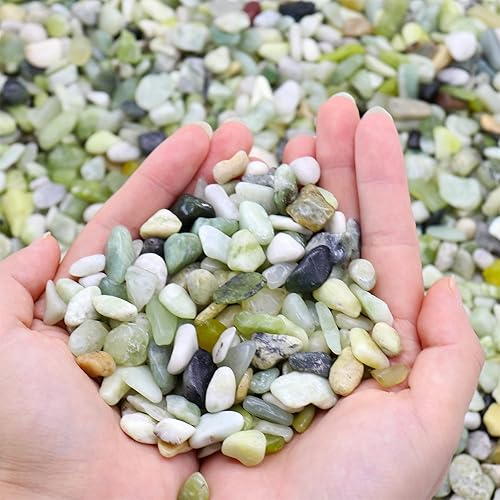 Miniatura 9 de Piedras para plantas. Piedras pulidas decorativas de jade verde. 38 pulgadas - 10 libras para plantas, jardín, paisajismo, manualidades, suculentas,
