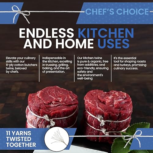 Miniatura 5 de Cuerda de cordel  Cordel de cocina de carniceros  Perfecto para carne y preparación de alimentos  Artesanía de cocina para panaderos  Algodón