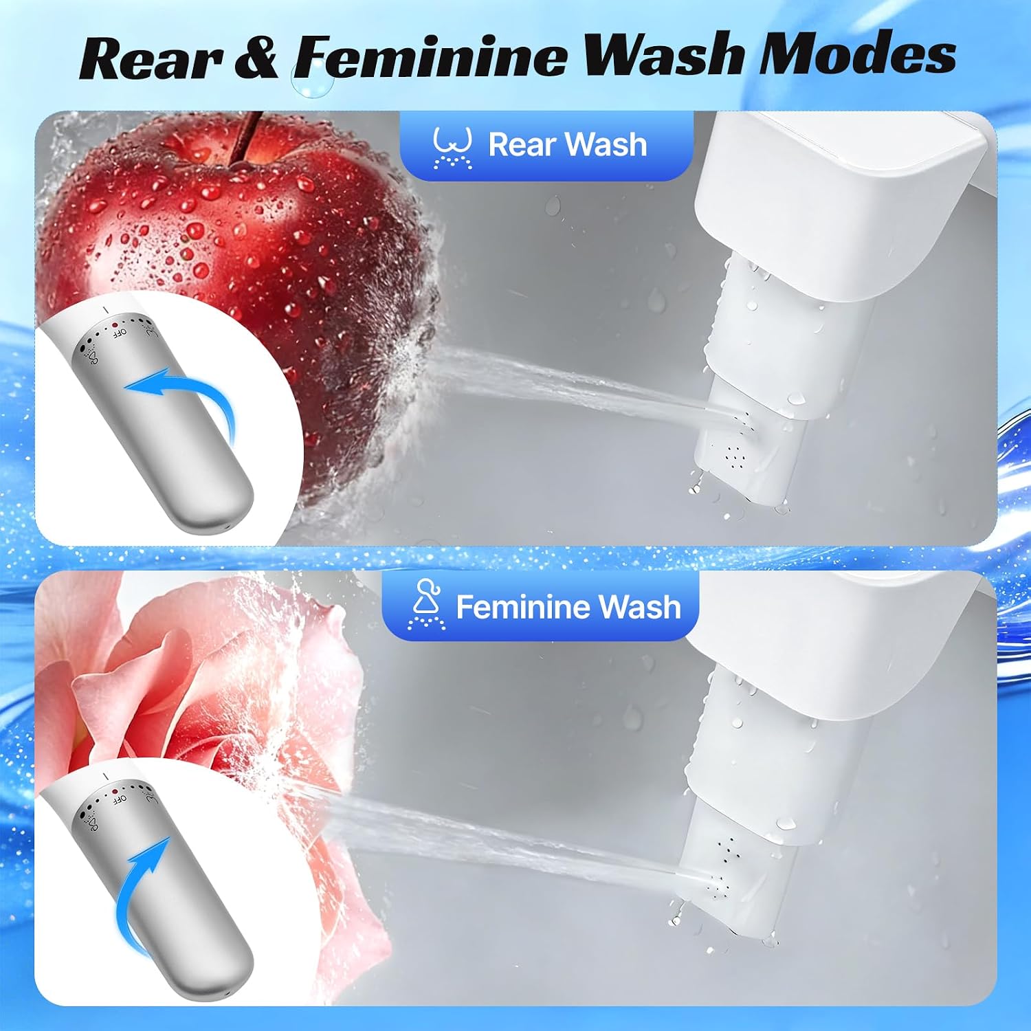 Left-Hand Bidet Attachment for Toilet, Ultra-Thin 0.23 Inch, Non-Electric, Cold Water, Foldable Dual Nozzle, One-Click Quick Detach, Adjustable Pressure, White