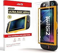 Vista 10 de JSAUX 2-Pack Anti-Glare Screen Protector for Nintendo Switch 2, Matte Tempered Glass Protector Easy to Install with Guiding Frame 9H Hardness