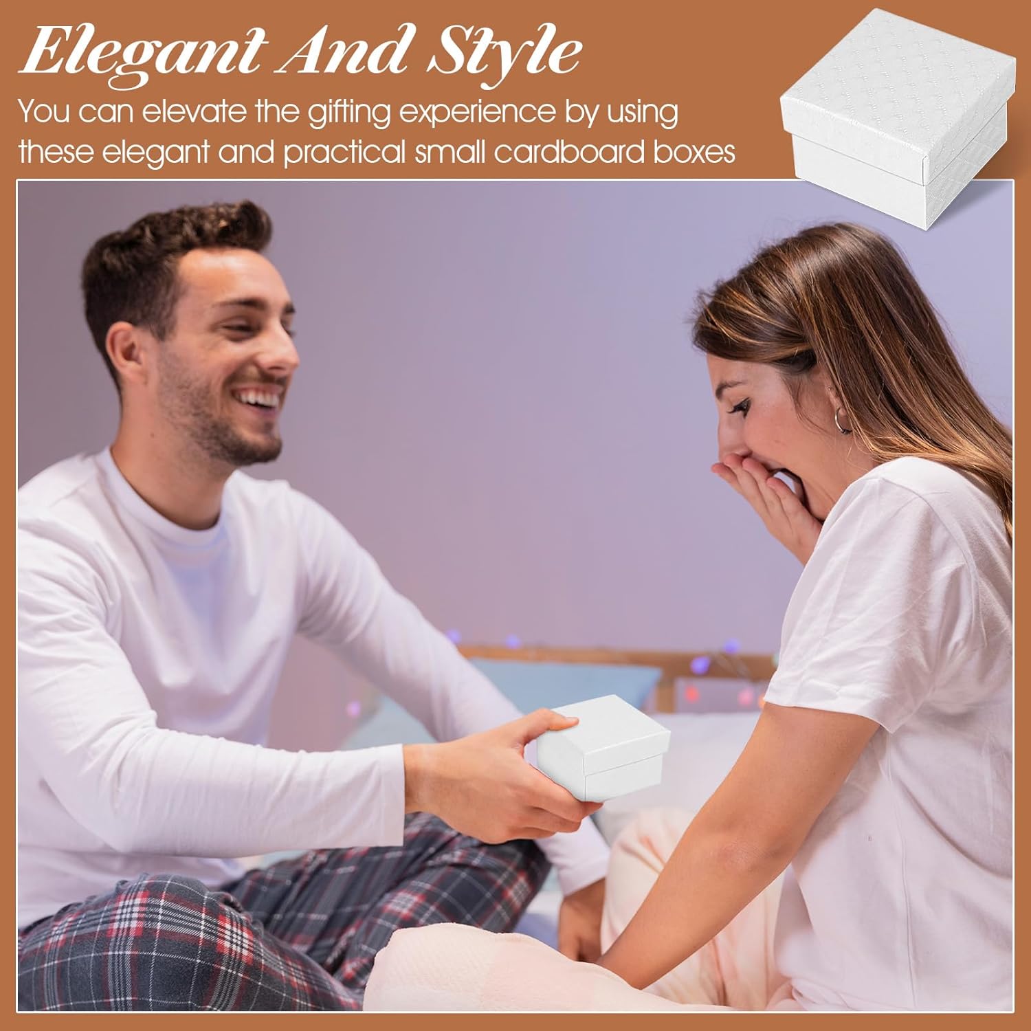100 Pcs Jewelry Ring Gift Box Cardboard Earring Ring White Boxes Small Gift Box with Velvet and Sponge Liner Pendant Case for Birthday