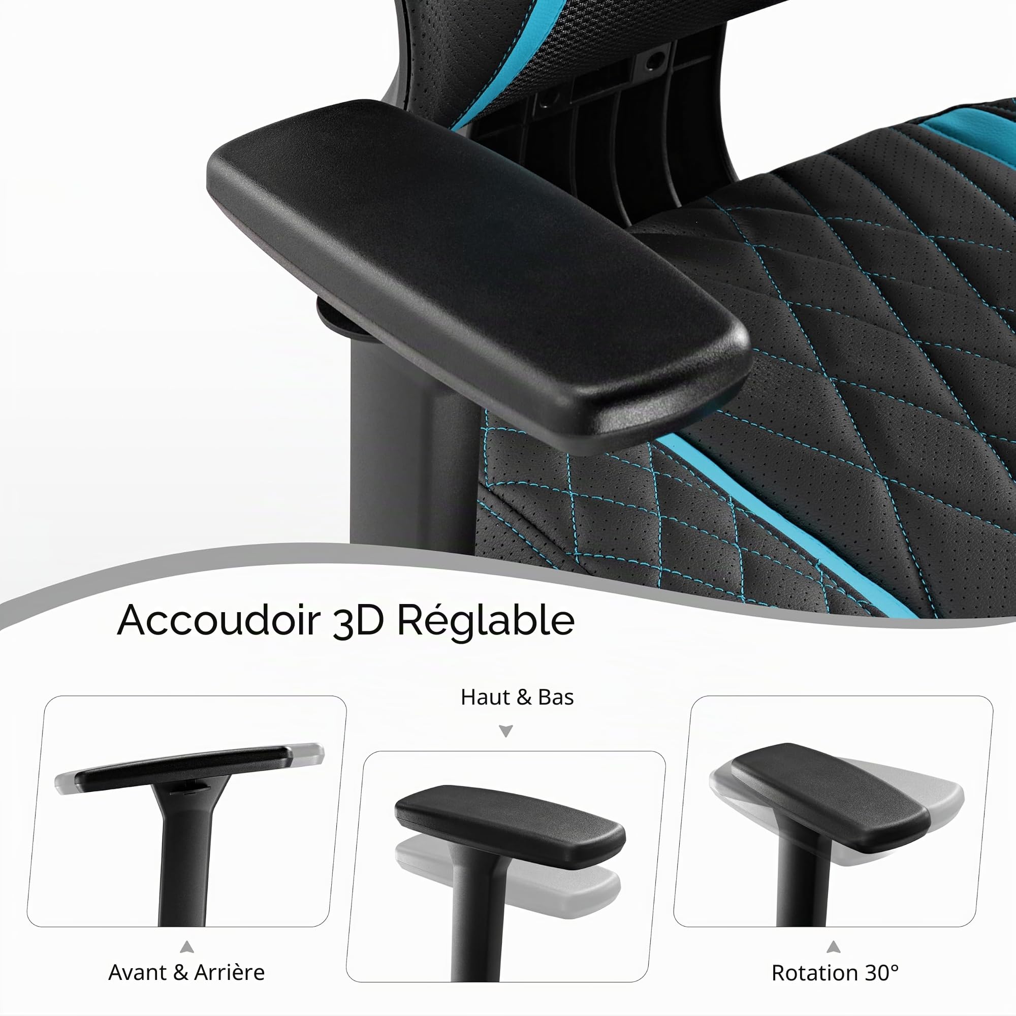 EUREKA ERGONOMIC Chaise Gaming, Chaise Ergonomique Fauteuil de Bureau en Maille Hauteur Réglable Chaise Gamer avec Dossier Inclinable/Accoudoirs Réglables 3D / Coussin Appui-tête Réglable