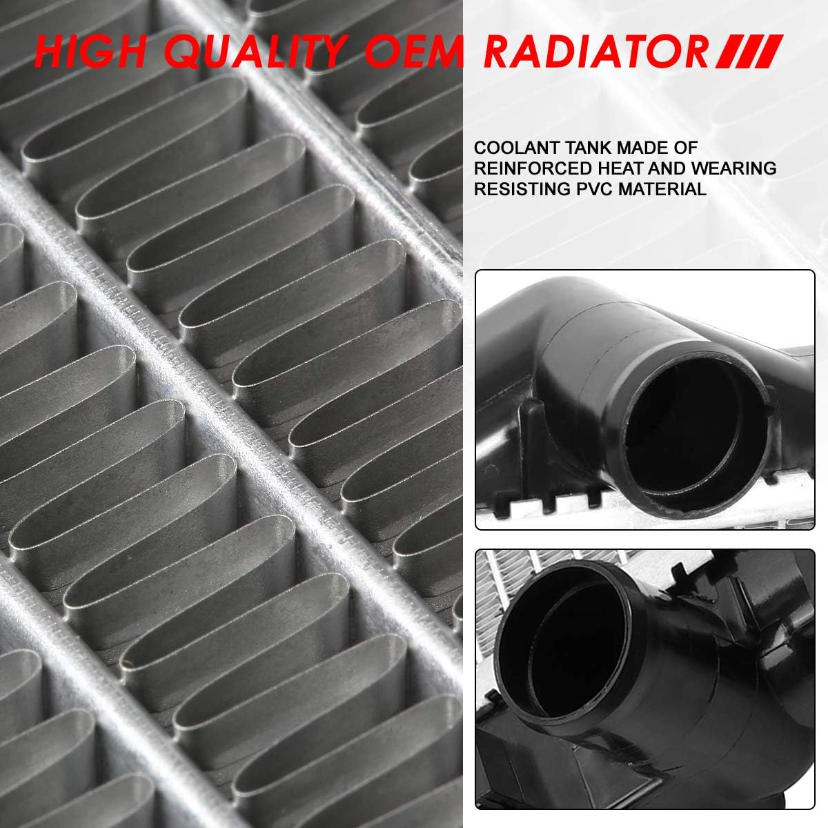 Auto Dynasty Radiator Compatible with 1995-1999 Chrysler Sebring Dodge Avenger AT/MT, DPI 2023 Factory Style 1-Row Cooling Radiator, Aluminum Core