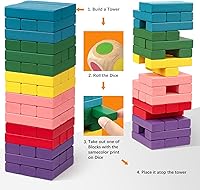 Vista 3 de Juego de mesa de bloques de madera para niños, 48 piezas