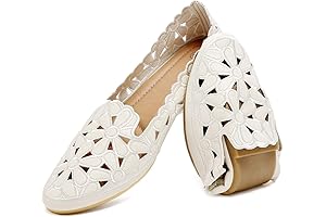 Women's Floral Ballet Flats Comfortable Slip-On Round Toe Close Toe Shoes for Women