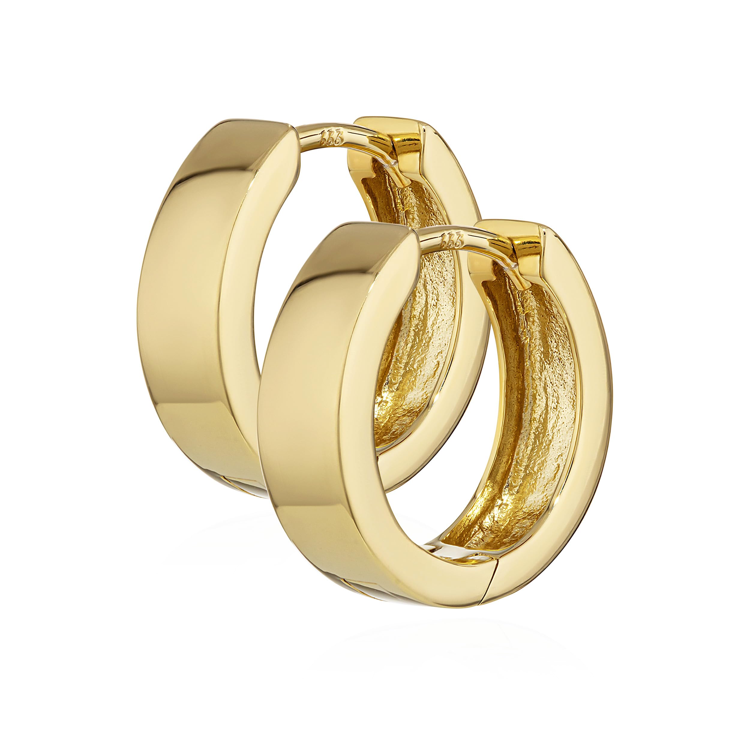 NKlaus singolo 333 orecchini a cerchio in oro giallo 8 carati 14,3 x 4