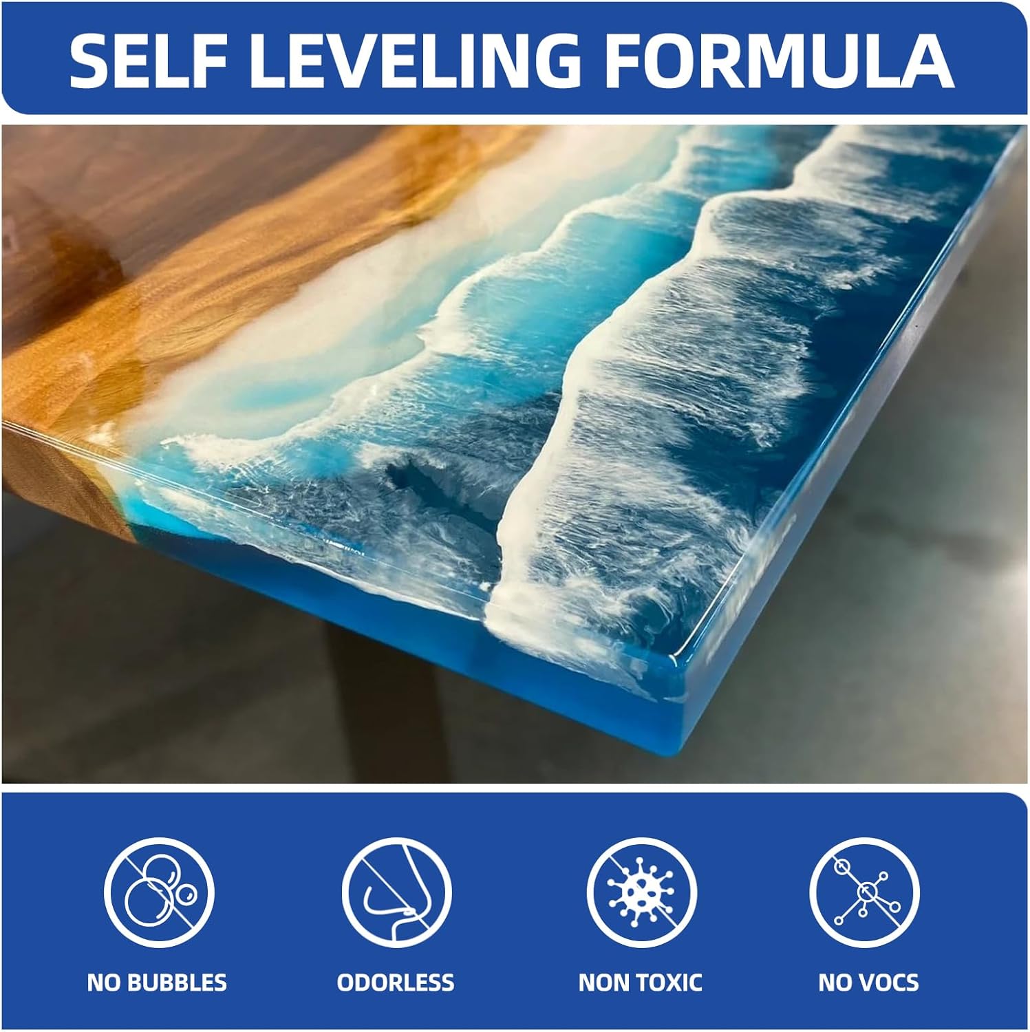 1 Gallon Crystal Clear Epoxy Resin Kit - Not-Yellowing No-Bubble, Self Leveling Easy Pour - 1:1 Ratio High Gloss Casting & Coating Resin for Art Crafts, Jewelry Making, Wood & Molds - Image 4