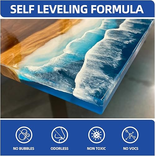 Miniatura 4 de Kit de resina epoxi transparente de 1 galón, relación de volumen 11, acabado de alto brillo, resistente a los rayos UV, curado rápido, ideal para