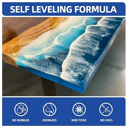 Miniatura 4 de Kit de resina epoxi transparente de 2 galones, seguro para alimentos y sin burbujas, resina de fundición de alto brillo con relación 11 para arte,