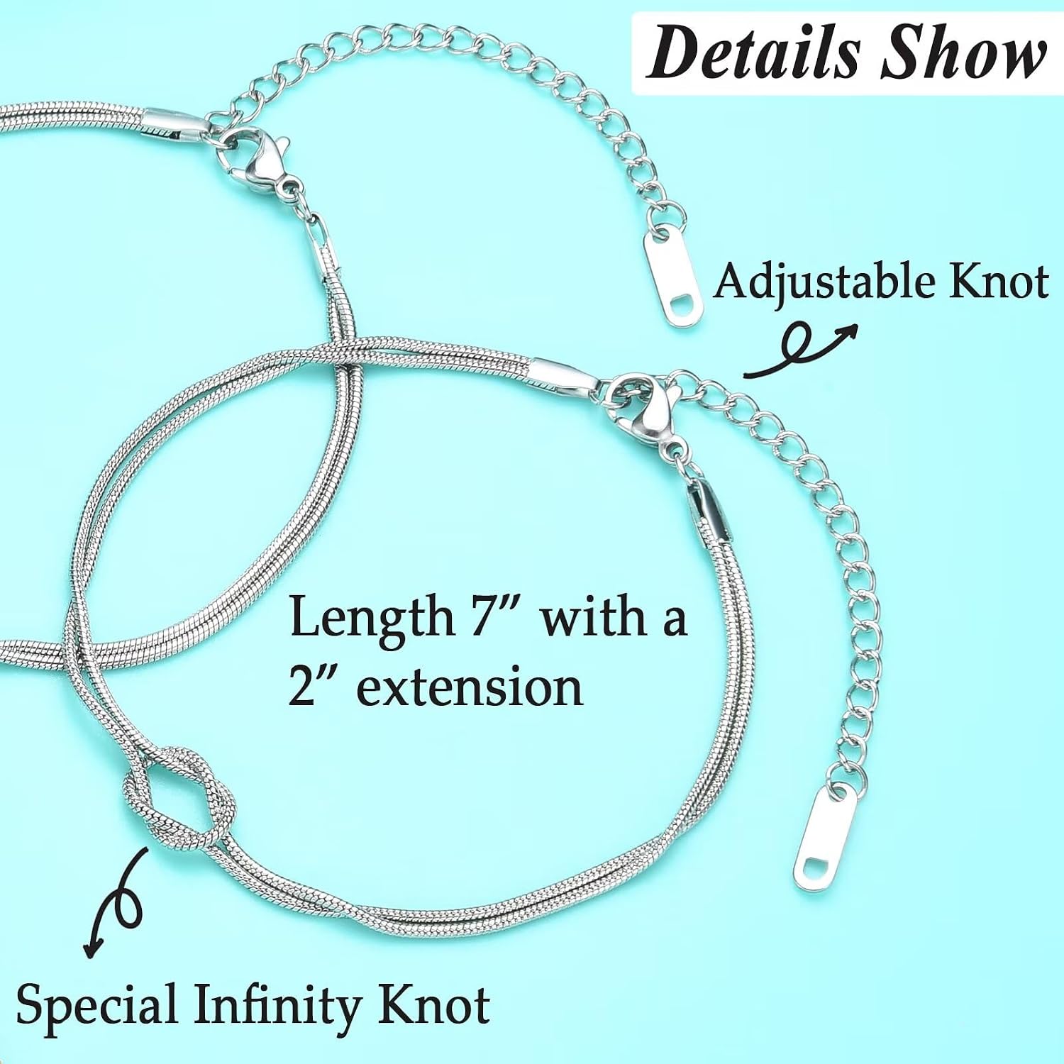 2Pcs Knot Bracelets for Girls Big and Little Sister, Best Friends Friendship Bracelets for Birthday Christmas