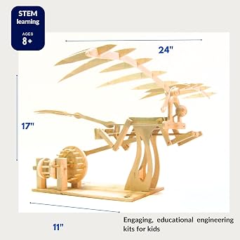 PATHFINDERS STEM Kit Leonardo da Vinci Ornithopter | 3D Puzzle & Engineering Toy for Kids Ages 9+ | Educational Science & Learning Resource | Fun Gift Idea for Girls