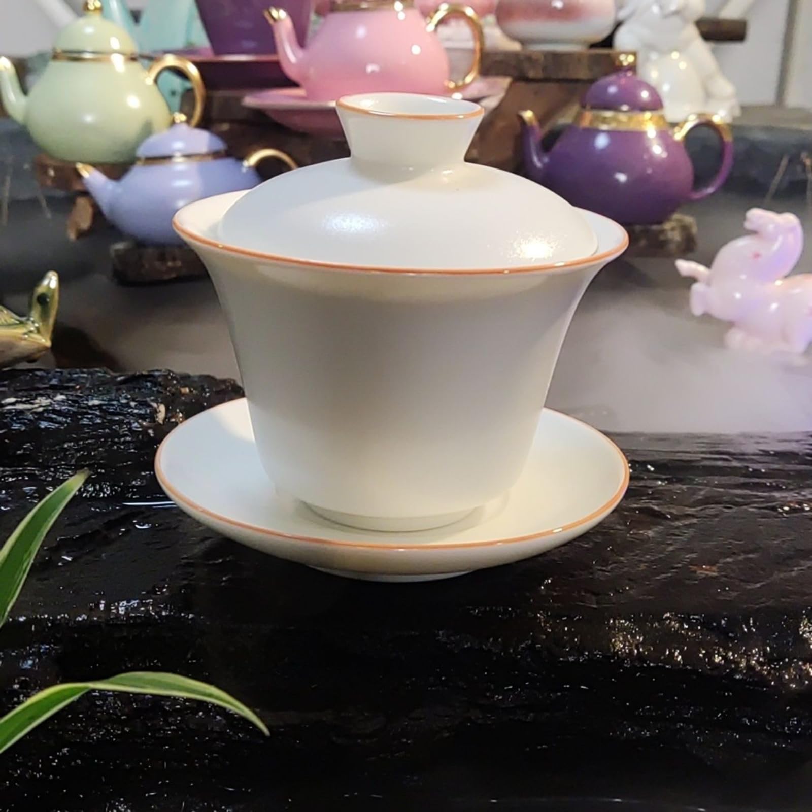 Ru Kiln biała porcelana Gaiwan, 170 ml, zestaw do herbaty Kung Fu w stylu chińskim