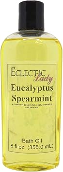 Eucalyptus Spearmint Bath Oil, Scented Body Oil, Relaxing Bathing Oil, 8 oz