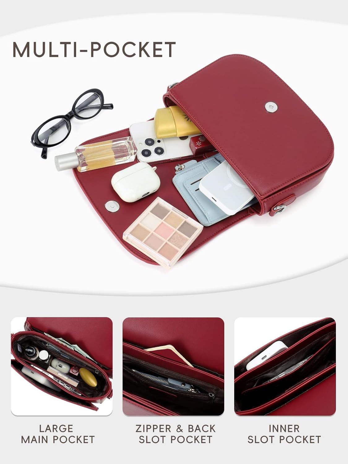 CLUCI Womens Purses and Handbags, Soft Vegan Leather Hobo Bags with Adjustable Strap, Lightweight Slouchy Shoulder Bag - Image 4