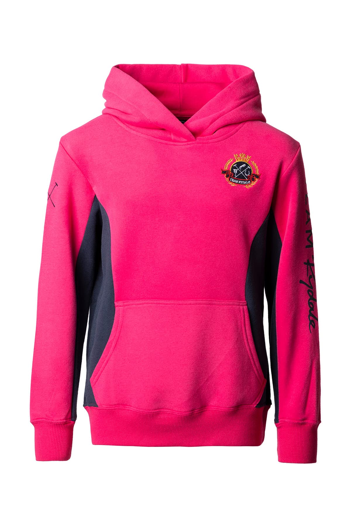 Rydale Girl's Pullover Hoody Hooded Sweatshirt Kid's Hoodie Overhead Junior Childrens Sweatshirts (as8, age, 13_years, regular, Muston Bonbon/Navy)